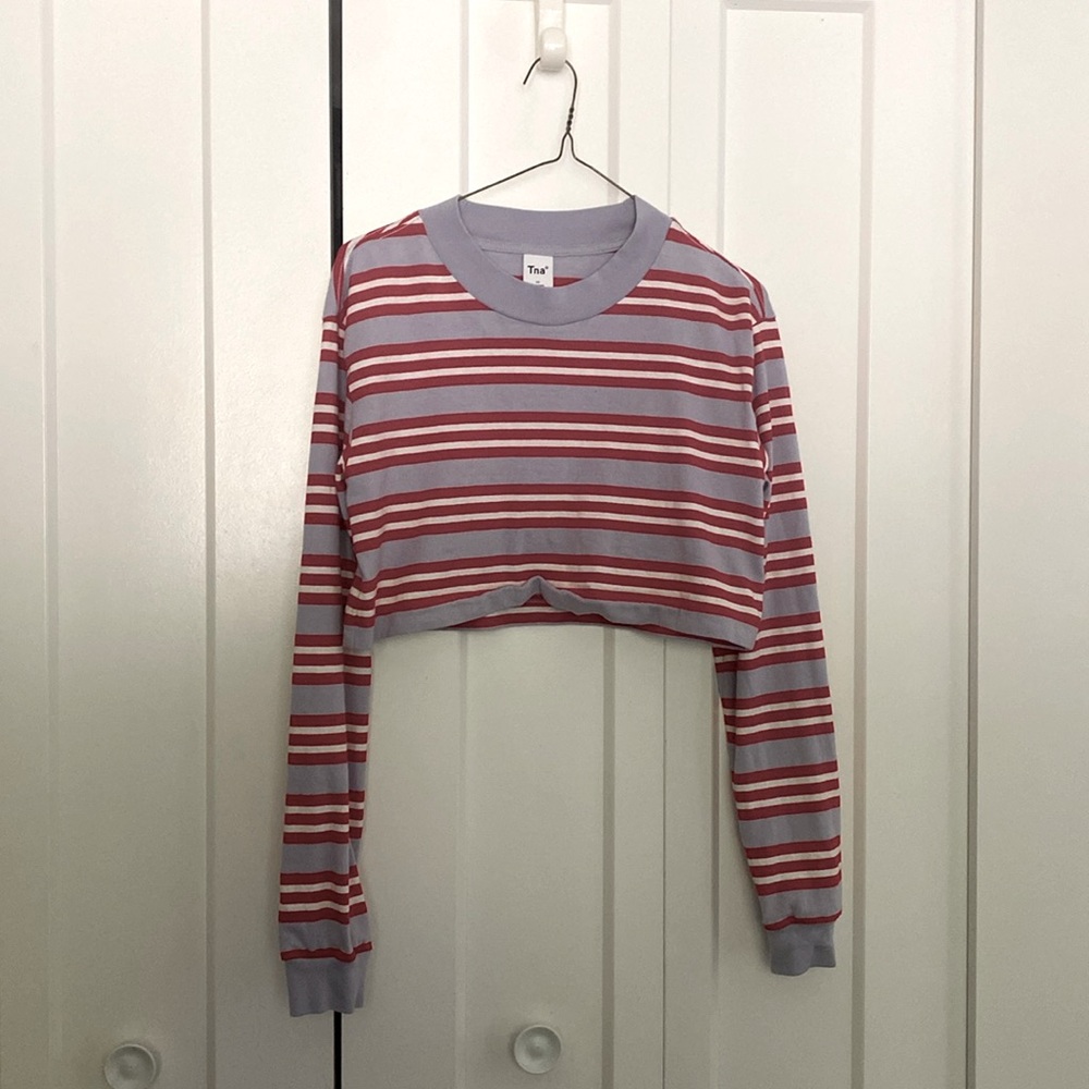 tna long sleeve crop with stripes xs